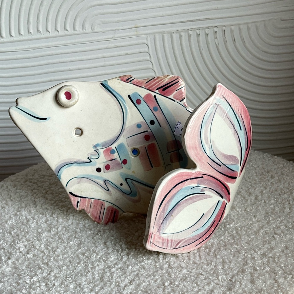 Vintage Colorful Ceramic Fish Wall Hook 🪝
